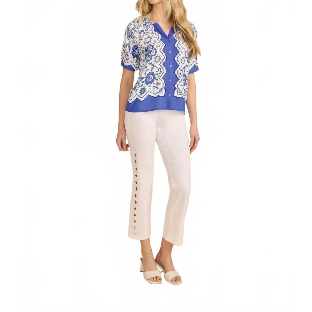 NEW FDJ christina straight ankle pants in white